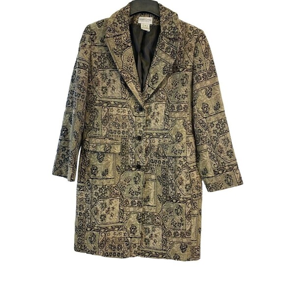 Newport News Jackets & Blazers - Newport News Brocade Jacquard Button Jacket Vintage Pea Coat Mid Length Women 12